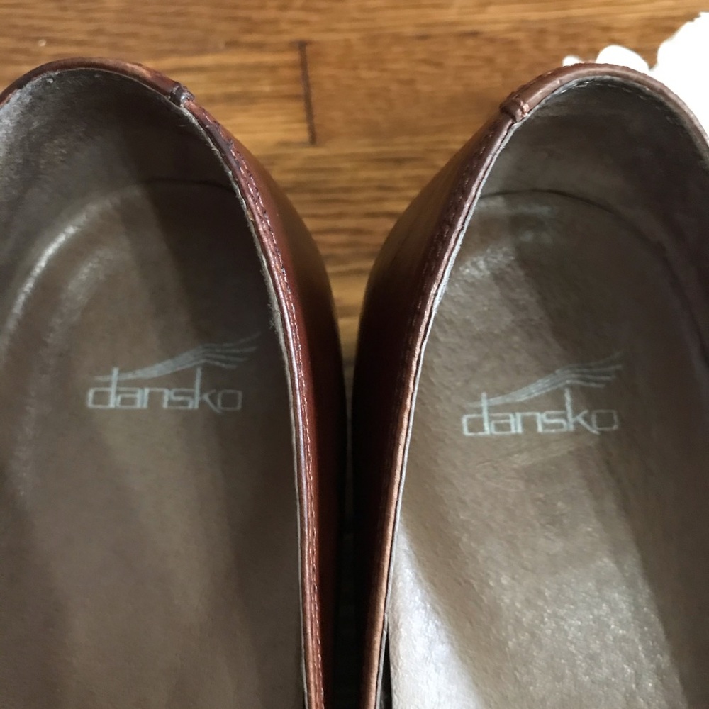 Dansko Liliana Chestnut Burnished Calf Wedge Sz 40 - Picture 4 of 7